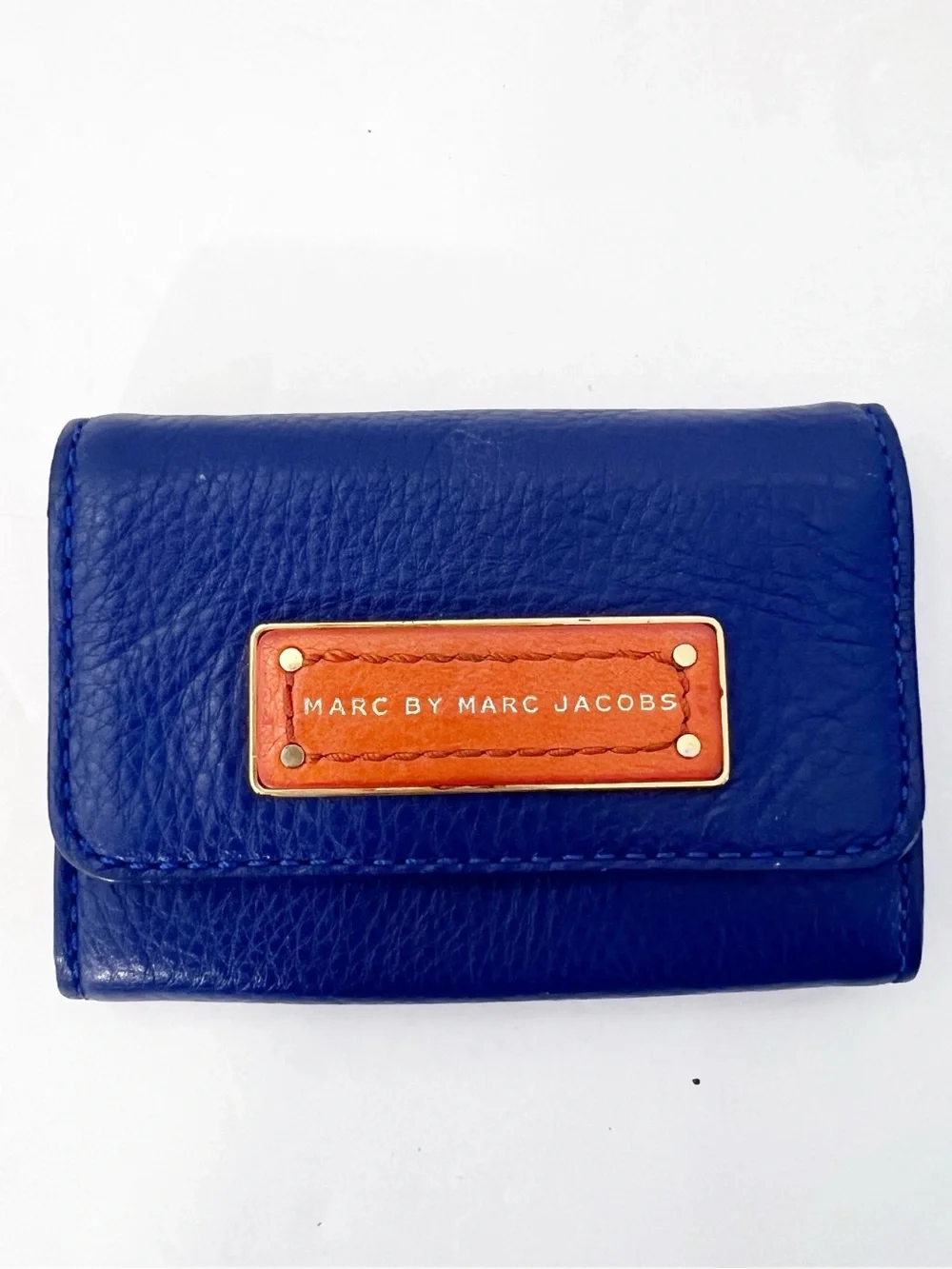 Marc by Marc Jacobs Blue Pebbled Leather Mini Wallet